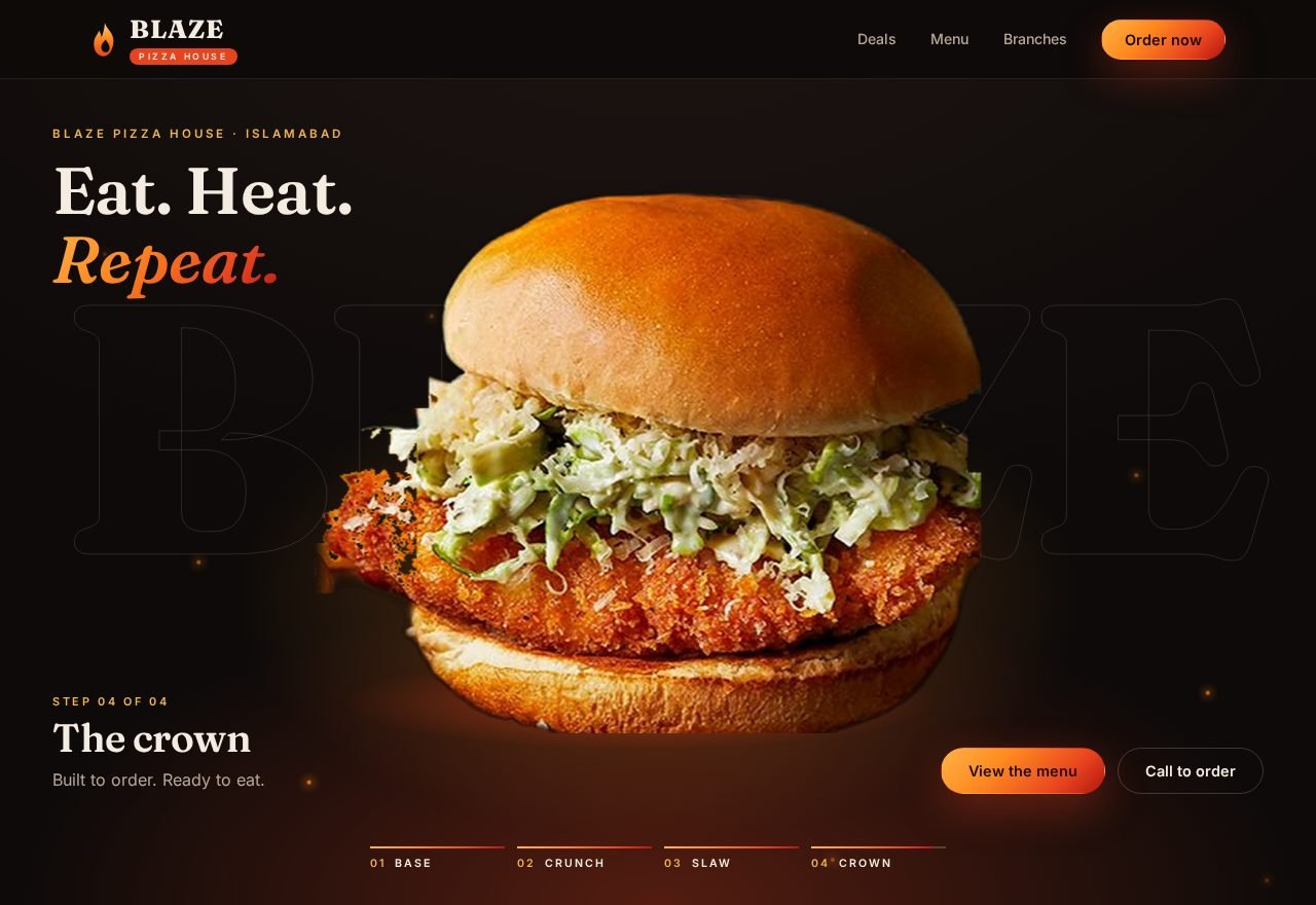The finished burger with the call to order buttons