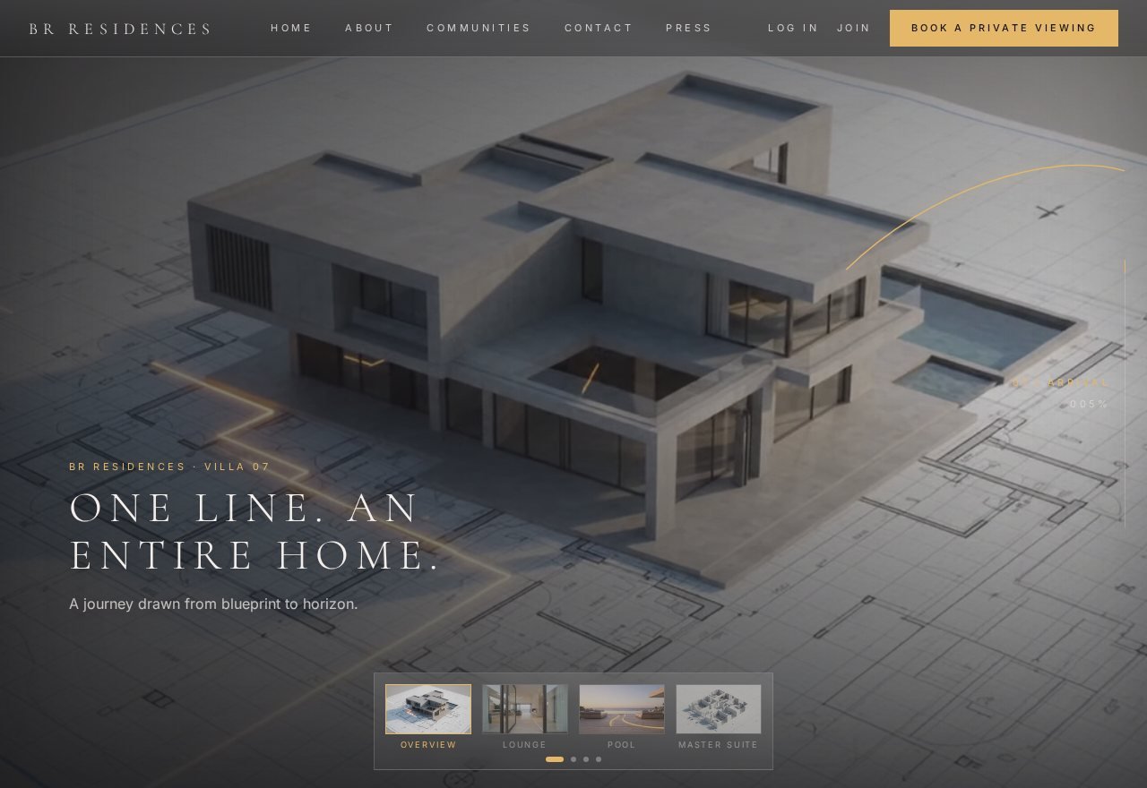 The blueprint model of the villa in the opening scene